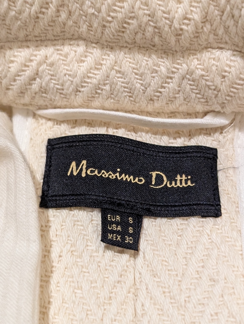 Massimo Dutti Cream Knit Blazer Coat - Picture 6 of 6
